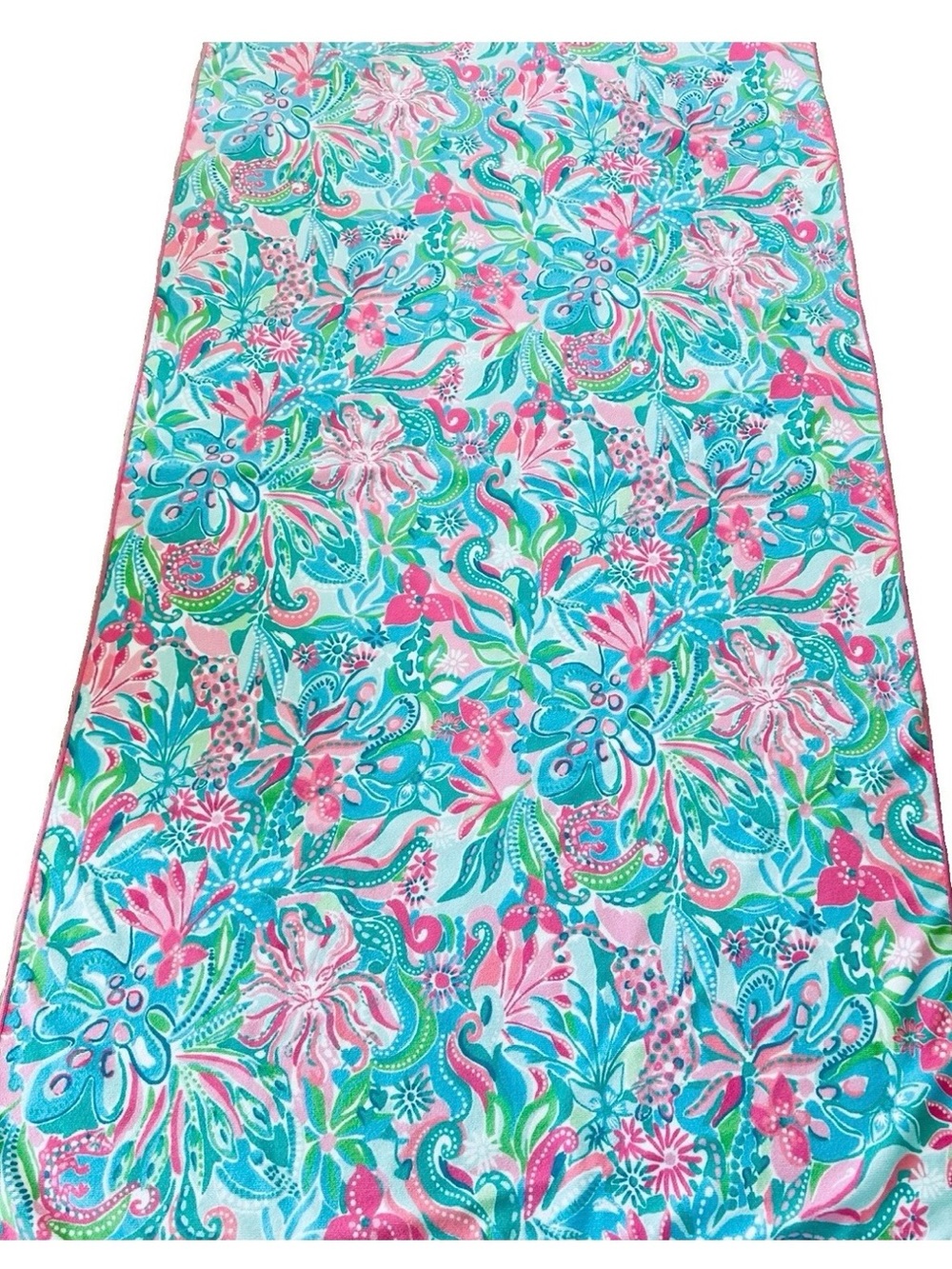 Lilly Pulitzer Oversized Beach Towel in Turquoise and Tropical Pink